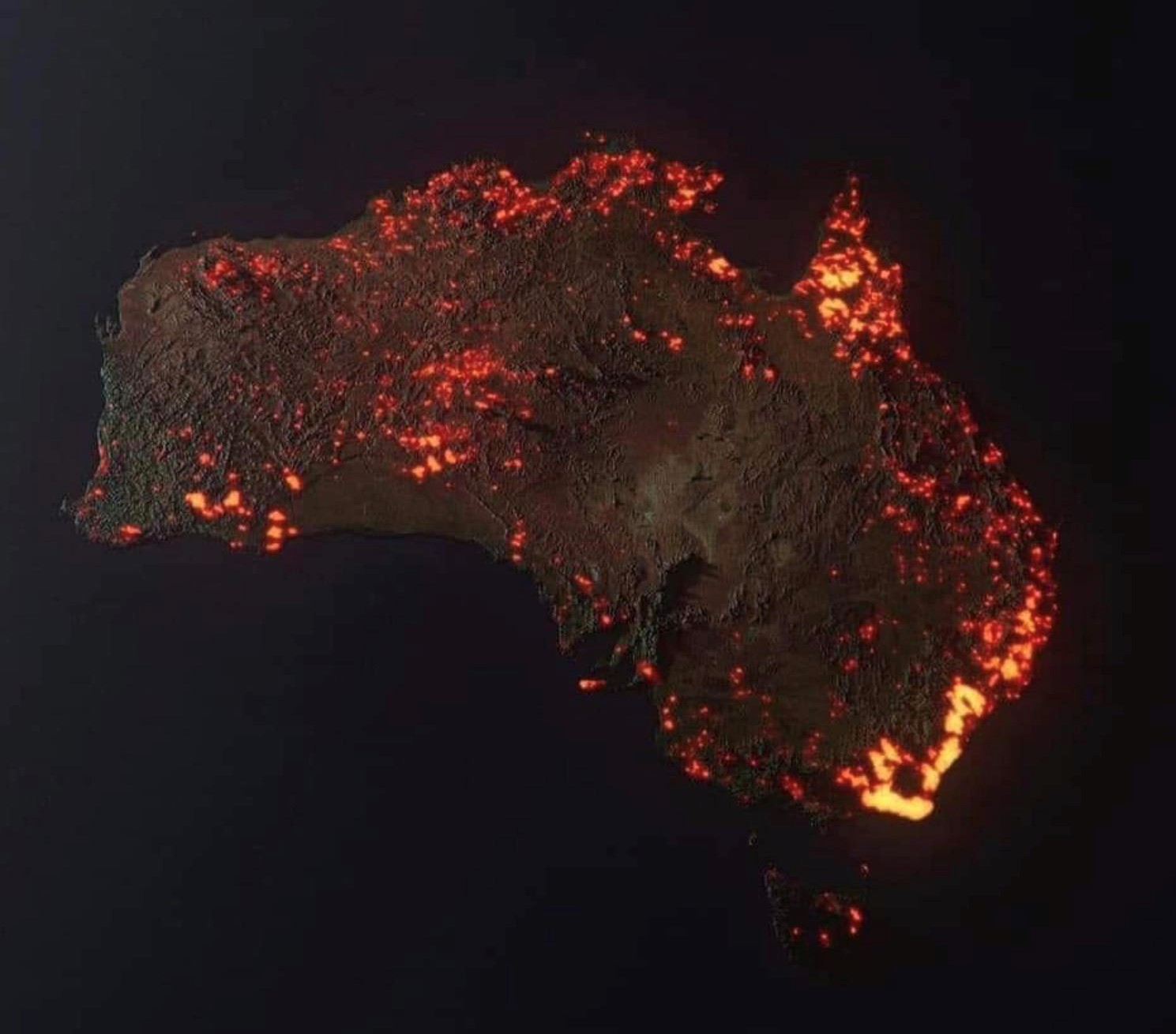 işte uzaydan görülebilen Avustralya yangını