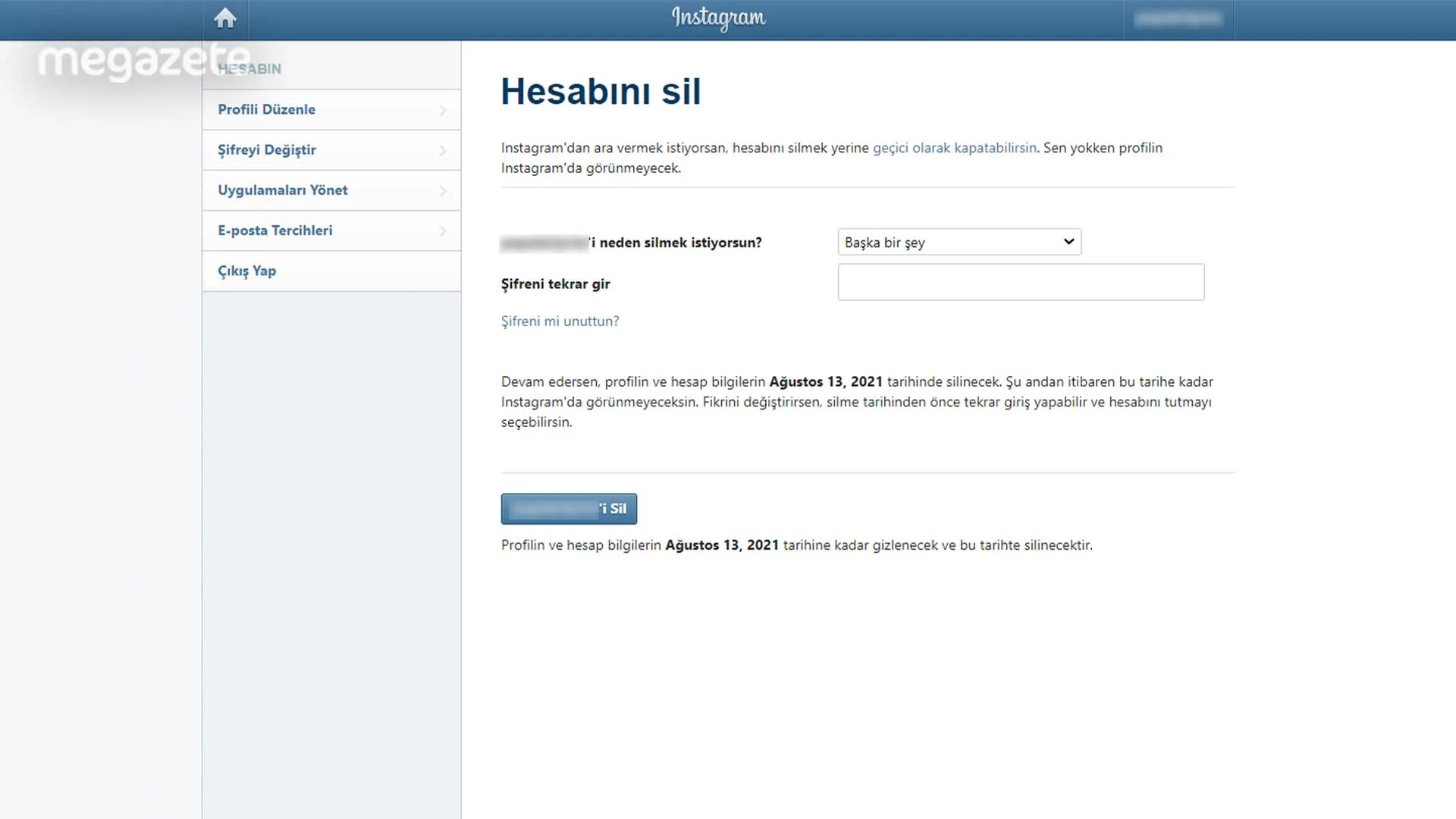 Instagram Hesabı Nasıl Silinir?